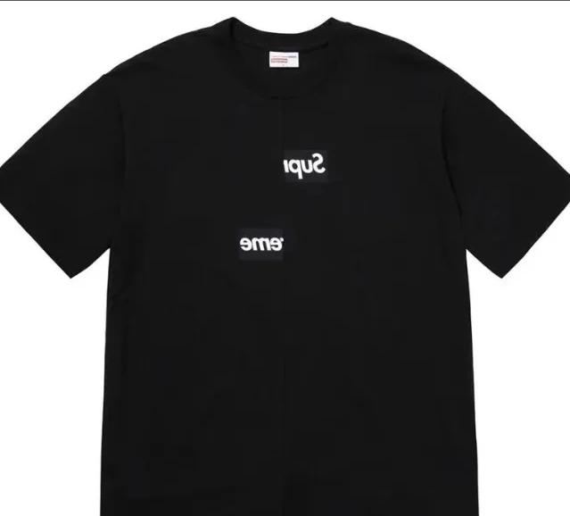short sleeved misaligned 18FW and splicing S-XL black disassembly T-shirt and white 0809